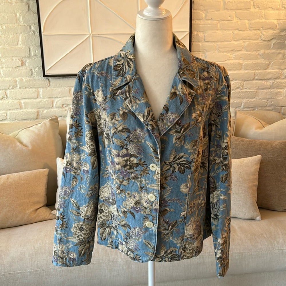 Vintage FDJ Floral Jean Jacket